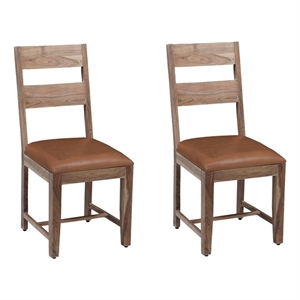 Darcy Upholstered Modern Solid Wood Dining Chairs 39&quot in Natural (Set of 2)
