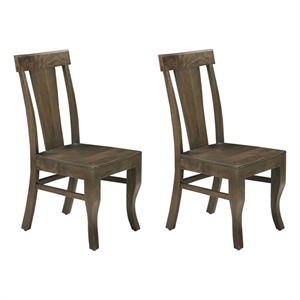 Lawrence Solid Wood Dining Chairs 39&quot in Dark Brown (Set of 2)