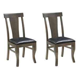 Lawrence Upholstered Solid Wood Dining Chairs 39&quot in Dark Brown (Set of 2)