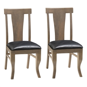 Lawrence Upholstered Solid Wood Dining Chairs 39&quot in Brown (Set of 2)