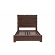 Werrick Live Edge Modern Solid Wood Queen Panel Bed in Dark Brown