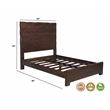 Werrick Live Edge Modern Solid Wood Queen Panel Bed in Dark Brown