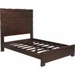 Werrick Live Edge Modern Solid Wood Queen Panel Bed in Dark Brown