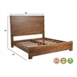 Werrick Live Edge Modern Solid Wood King Size Panel Bed in Brown