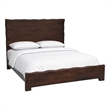 Werrick Live Edge Modern Solid Wood King Size Panel Bed in Dark Brown