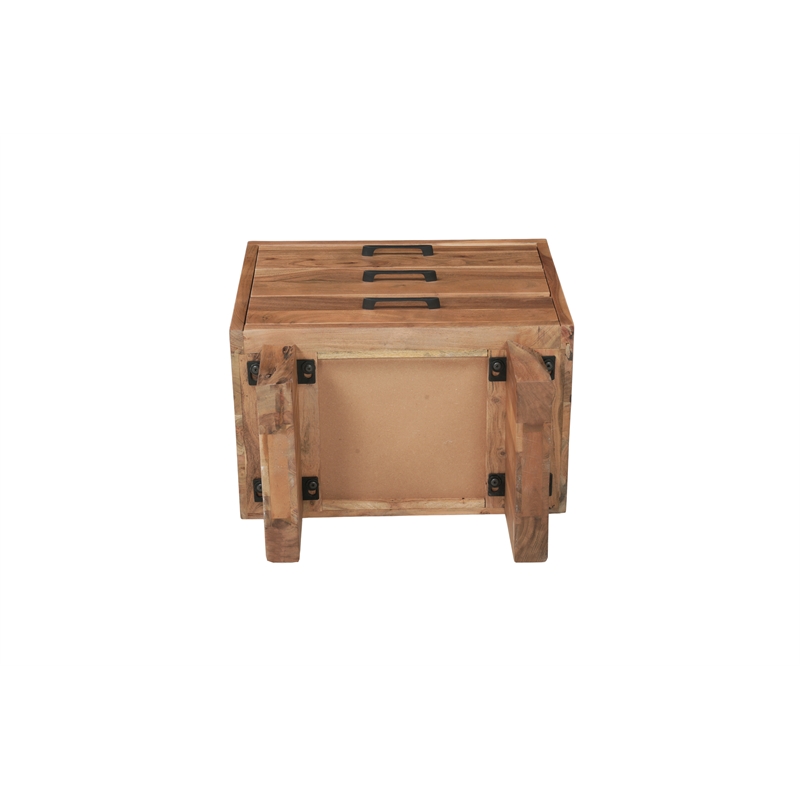 Werrick Solid Wood 3-drawer Nightstand in Brown 26.5 Inches Tall