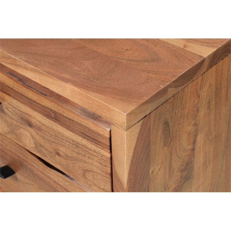 Werrick Solid Wood 3-drawer Nightstand in Brown 26.5 Inches Tall