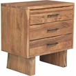 Werrick Solid Wood 3-drawer Nightstand in Brown 26.5 Inches Tall