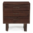 Werrick Solid Wood 3-drawer Nightstand in Dark Brown 26.5 Inches Tall