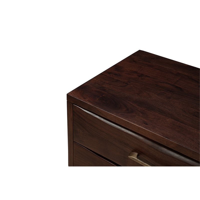 Werrick Solid Wood 3-drawer Nightstand in Dark Brown 26.5 Inches Tall