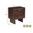 Werrick Solid Wood 3-drawer Nightstand in Dark Brown 26.5 Inches Tall
