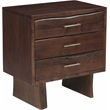 Werrick Solid Wood 3-drawer Nightstand in Dark Brown 26.5 Inches Tall