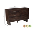Werrick 6-drawer Live Edge Solid Wood Dresser in Dark Brown 60 Inches Long