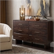 Werrick 6-drawer Live Edge Solid Wood Dresser in Dark Brown 60 Inches Long