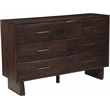 Werrick 6-drawer Live Edge Solid Wood Dresser in Dark Brown 60 Inches Long