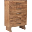 Werrick 5-drawer Live Edge Solid Wood Chest in Brown 52 Inches Tall