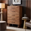 Werrick 5-drawer Live Edge Solid Wood Chest in Brown 52 Inches Tall