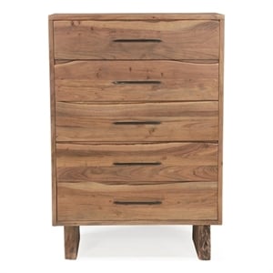 Werrick 5-drawer Live Edge Solid Wood Chest in Brown 52 Inches Tall