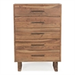 Werrick 5-drawer Live Edge Solid Wood Chest in Brown 52 Inches Tall
