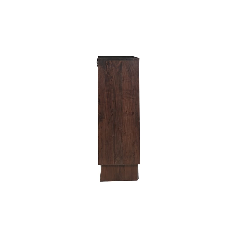 Werrick 5-drawer Live Edge Solid Wood Chest in Dark Brown 52 Inches Tall