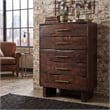 Werrick 5-drawer Live Edge Solid Wood Chest in Dark Brown 52 Inches Tall