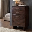 Werrick 5-drawer Live Edge Solid Wood Chest in Dark Brown 52 Inches Tall