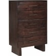 Werrick 5-drawer Live Edge Solid Wood Chest in Dark Brown 52 Inches Tall