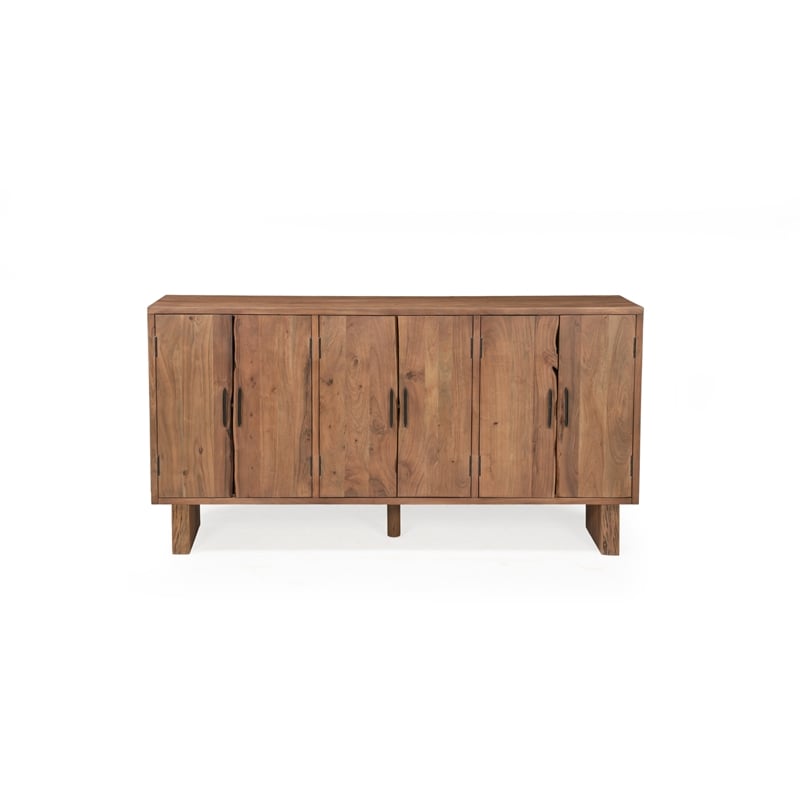 Werrick Solid Wood Rectangular Sideboard in Brown 69 Inches Long