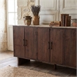 Werrick Solid Wood Rectangular Sideboard in Dark Brown 69 Inches Long