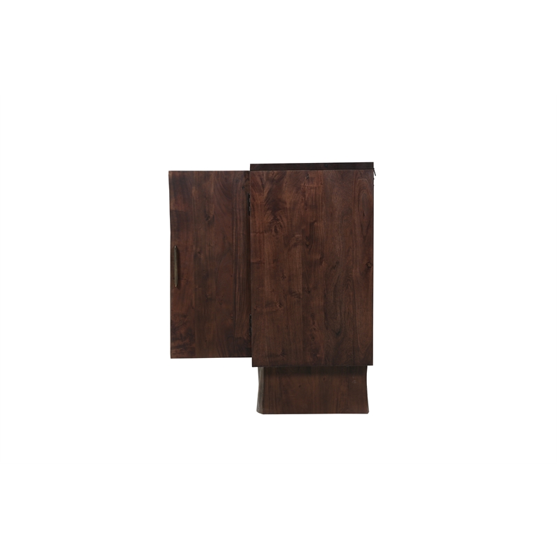 Werrick Solid Wood Rectangular Sideboard in Dark Brown 69 Inches Long