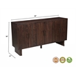 Werrick Solid Wood Rectangular Sideboard in Dark Brown 69 Inches Long