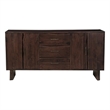 Werrick Solid Wood Rectangular Sideboard in Dark Brown 72 Inches Long
