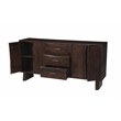 Werrick Solid Wood Rectangular Sideboard in Dark Brown 72 Inches Long