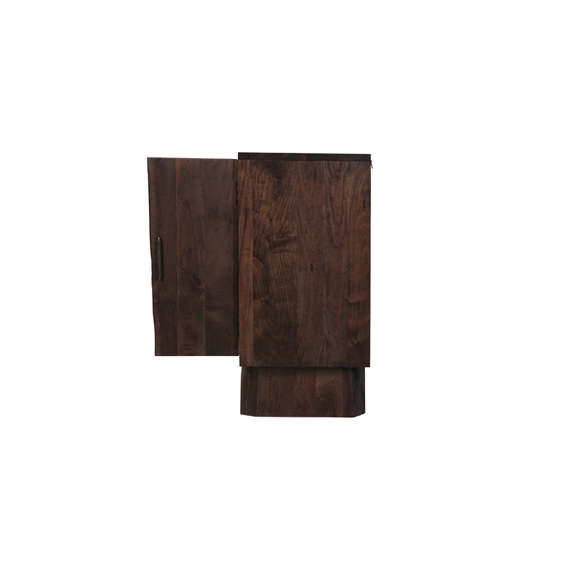 Werrick Solid Wood Rectangular Sideboard in Dark Brown 72 Inches Long