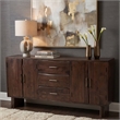 Werrick Solid Wood Rectangular Sideboard in Dark Brown 72 Inches Long