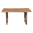 Werrick Modern Live Edge Solid Wood Dining Table in Brown 60 Inches Long