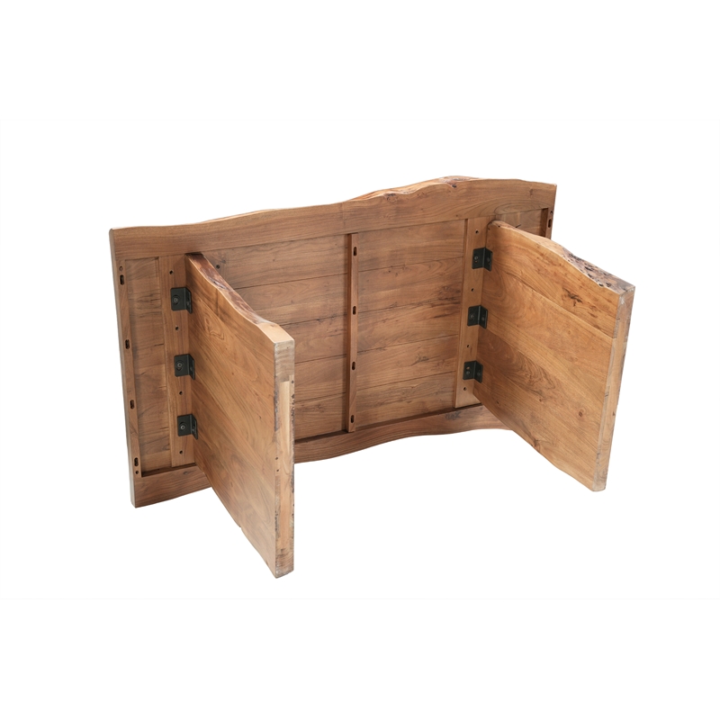 Werrick Modern Live Edge Solid Wood Dining Table in Brown 60 Inches Long