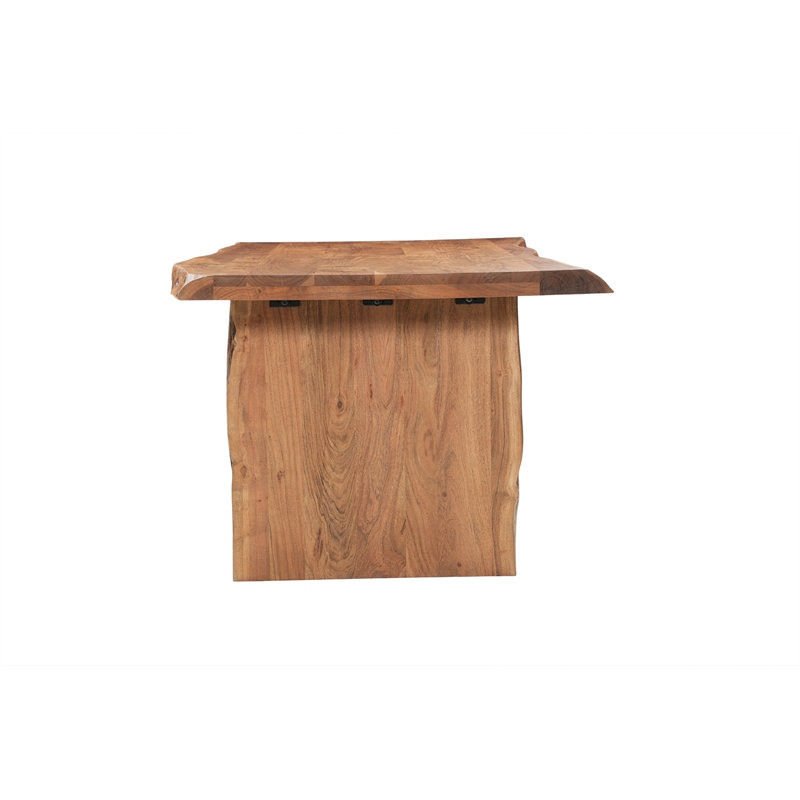 Werrick Modern Live Edge Solid Wood Dining Table in Brown 60 Inches Long