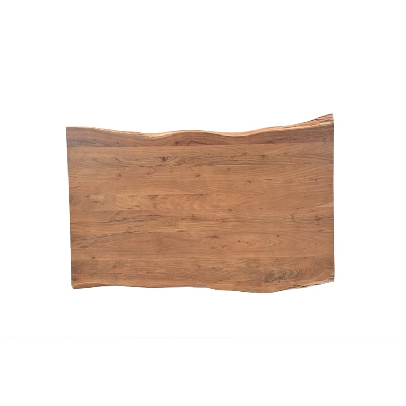 Werrick Modern Live Edge Solid Wood Dining Table in Brown 60 Inches Long