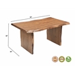 Werrick Modern Live Edge Solid Wood Dining Table in Brown 60 Inches Long