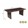 Werrick Modern Live Edge Solid Wood Dining Table in Dark Brown 60 Inches Long