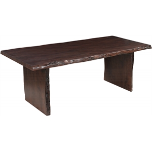 Werrick Modern Live Edge Solid Wood Dining Table in Dark Brown 60 Inches Long