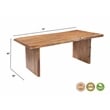 Werrick Modern Live Edge Solid Wood Dining Table in Brown 72 Inches Long