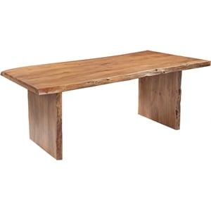Werrick Modern Live Edge Solid Wood Dining Table in Brown 72 Inches Long