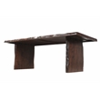 Werrick Modern Live Edge Solid Wood Dining Table in Dark Brown 72 Inches Long