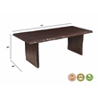 Werrick Modern Live Edge Solid Wood Dining Table in Dark Brown 72 Inches Long