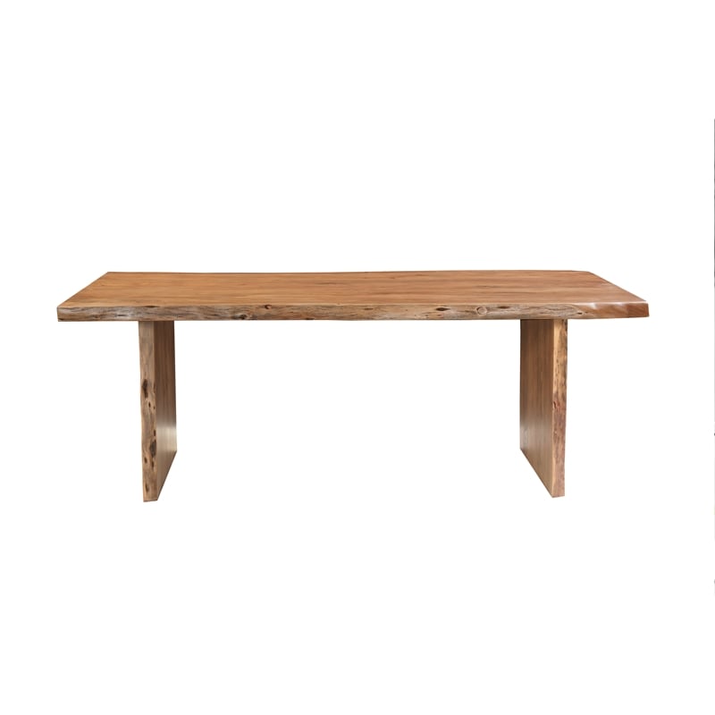 Werrick Modern Live Edge Solid Wood Dining Table in Brown 84 Inches Long