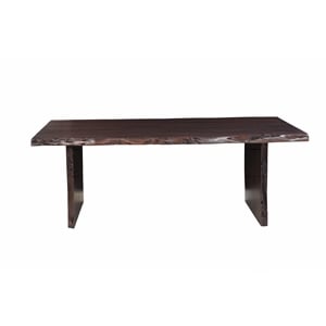 Werrick Modern Live Edge Solid Wood Dining Table in Dark Brown 84 Inches Long