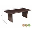 Werrick Modern Live Edge Solid Wood Dining Table in Dark Brown 84 Inches Long