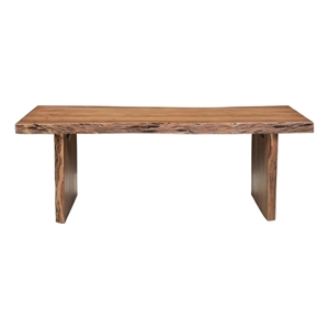 Werrick Modern Live Edge Solid Wood Coffee Table in Brown 51 Inches Long